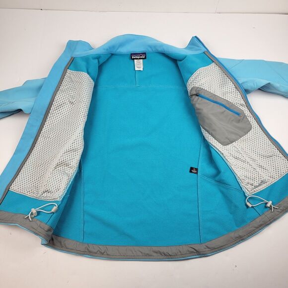 PATAGONIA Jacket Size S Turquoise Blue Adze Softshell Polartec Windbloc - Picture 12 of 16
